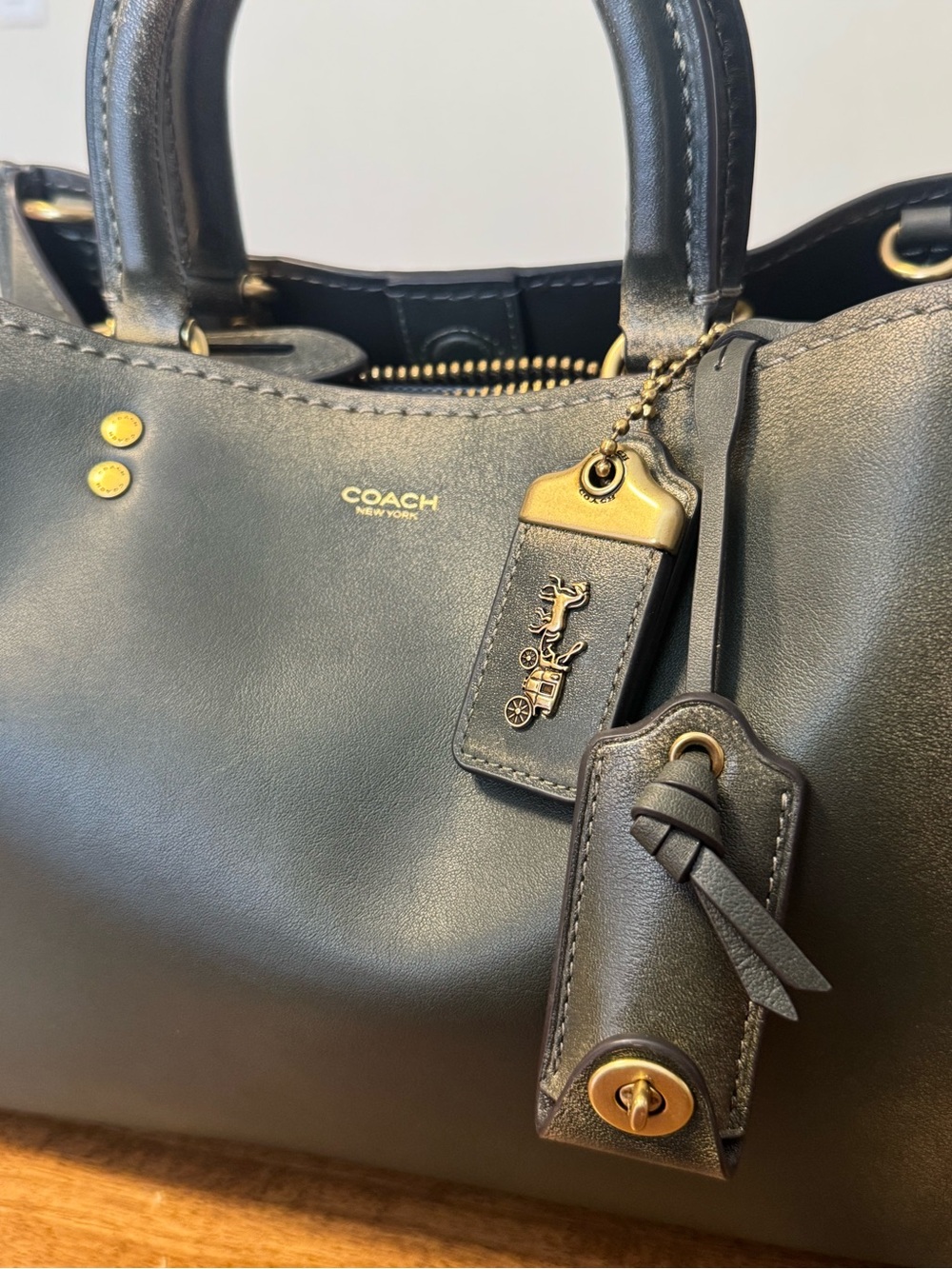 Coach Rogue 31 Green Loved Leather - Picture 6 of 9